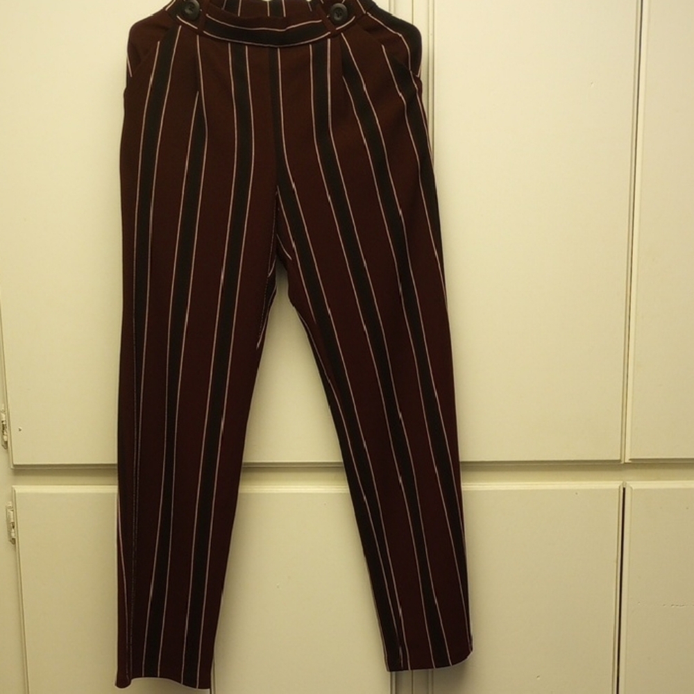 Striped Burgundy Pantsuit